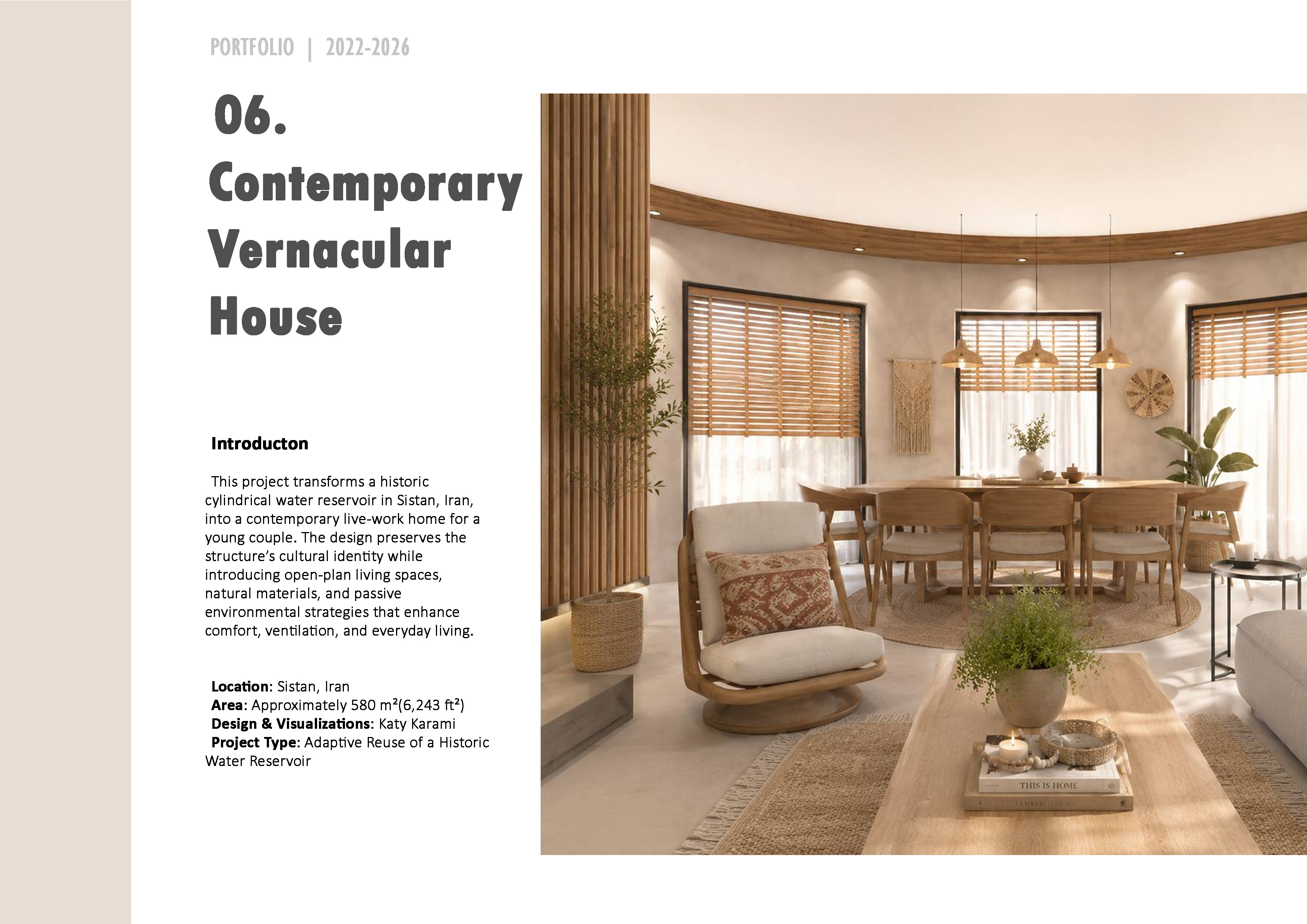 Contemporary Vernacular House portfolio page 1