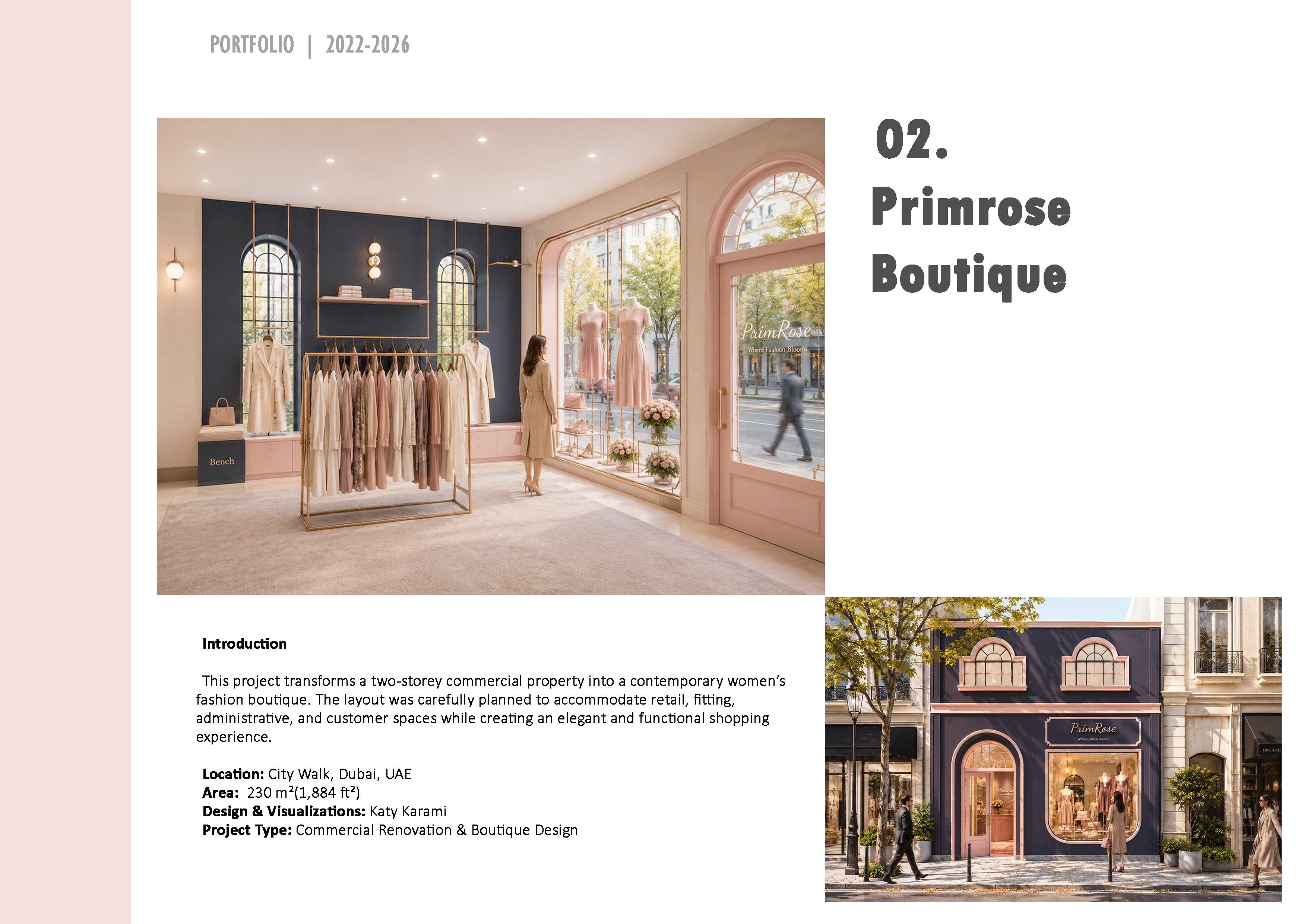 Primrose Boutique portfolio page 1
